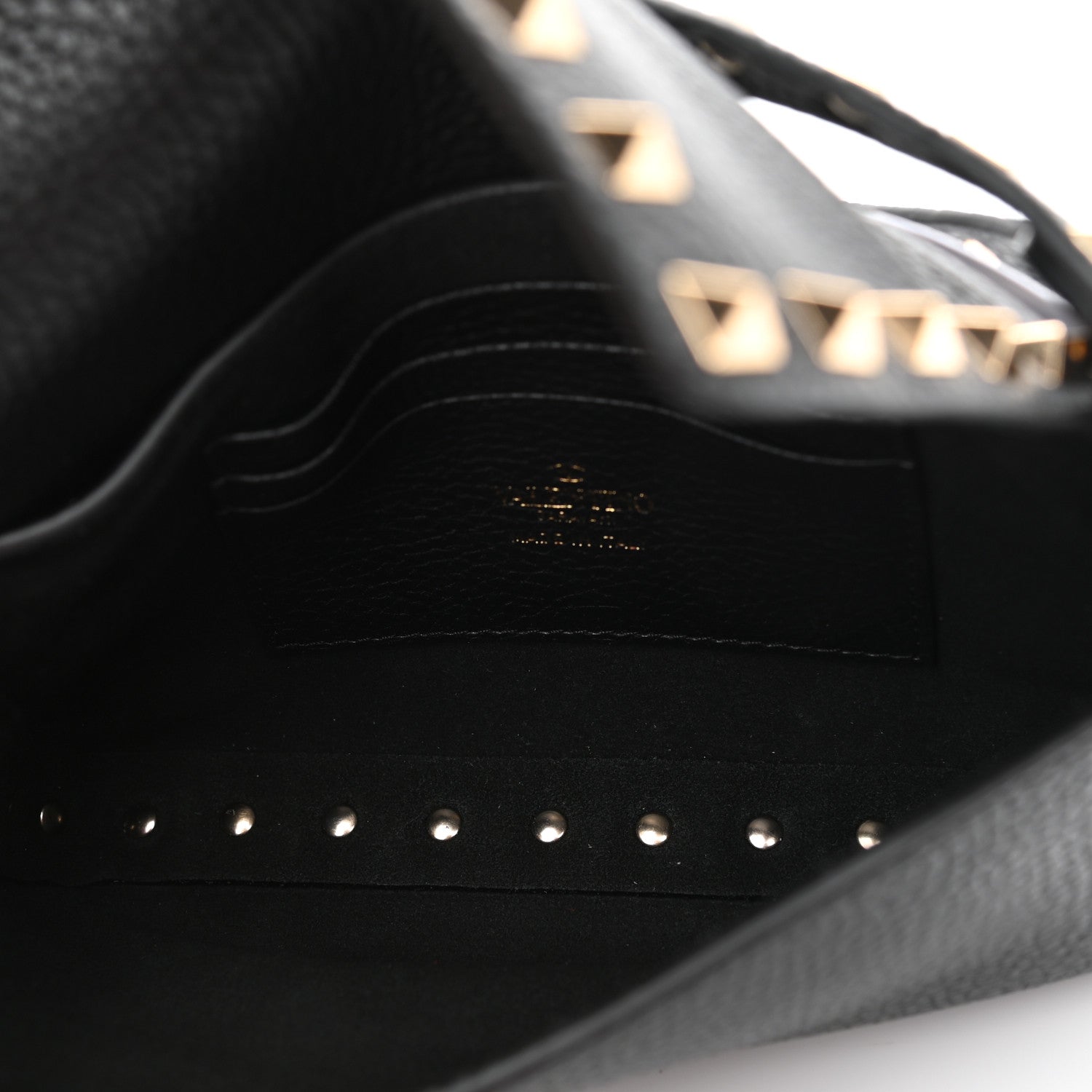 Valentino Garavani Grainy Calfskin Rockstud Crossbody Pouch Black 5 of 10