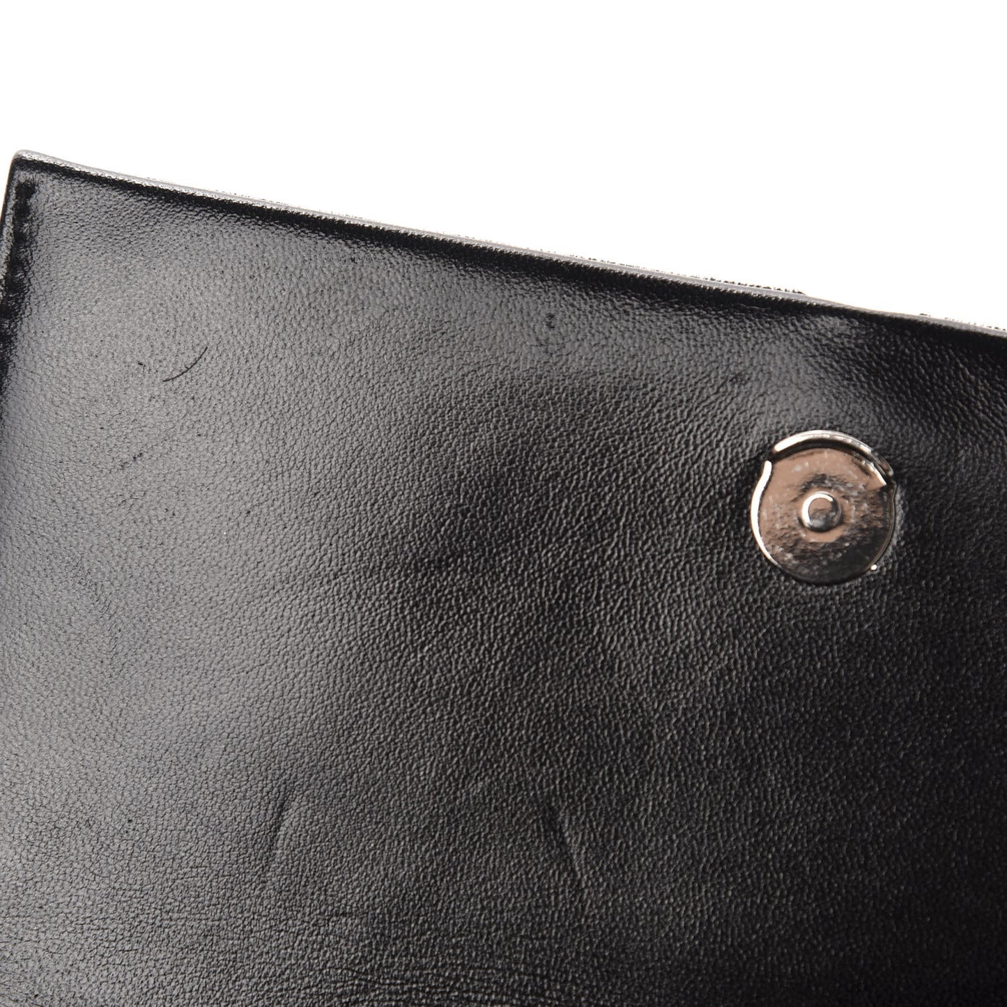 Velvet Crystal Monogram Tassel Chain Wallet Black