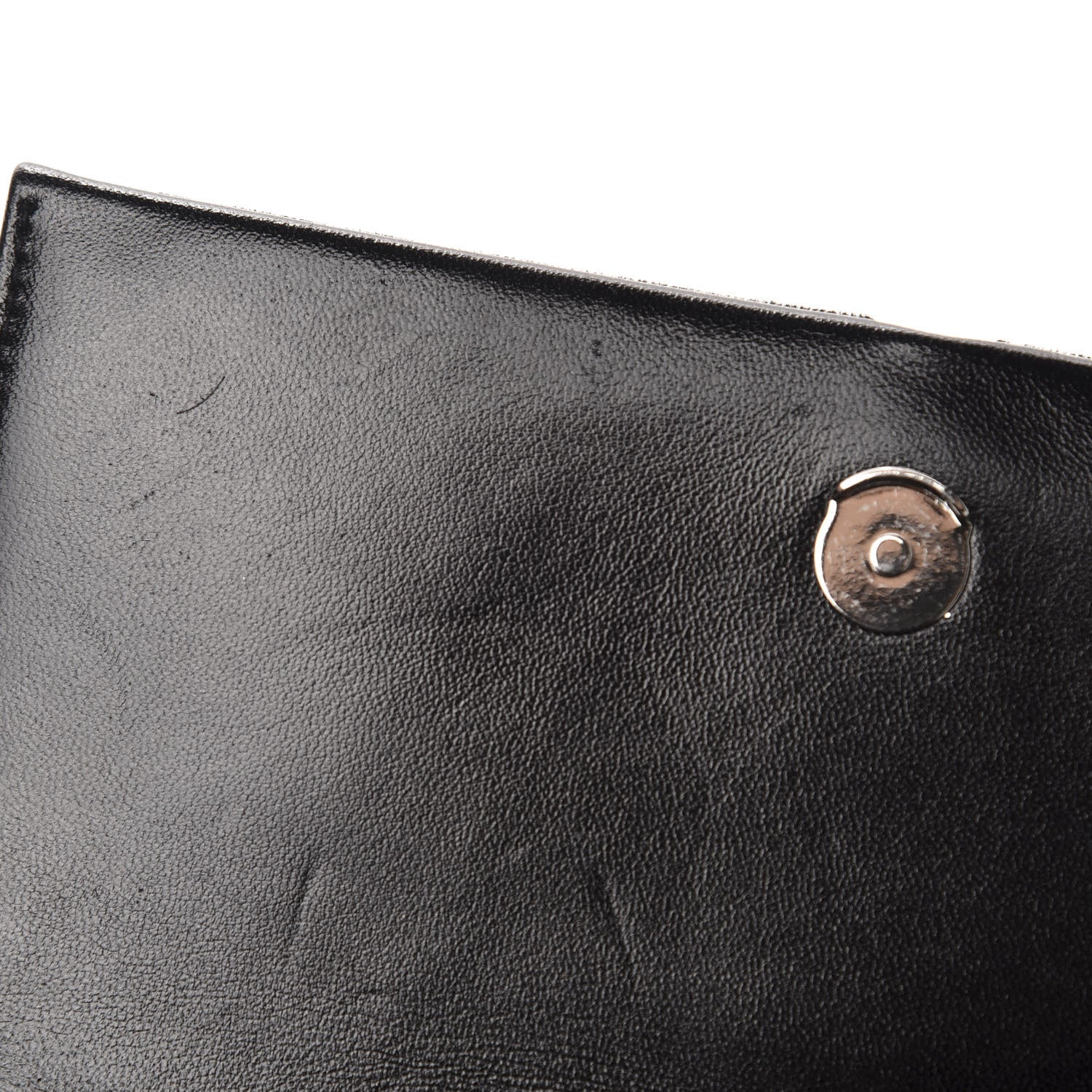 Saint Laurent Velvet Crystal Monogram Tassel Chain Wallet Black 8 of 10