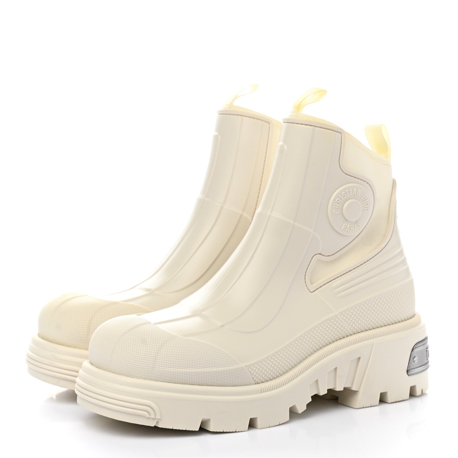 Christian Dior Neoprene Rubber Dior Genesis 30mm Ankle Boots 36 Off White 3 of 12