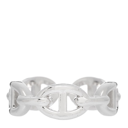 Hermes Sterling Silver PM Chaine d'Ancre Enchainee Band Ring 55 7.25 3 of 6
