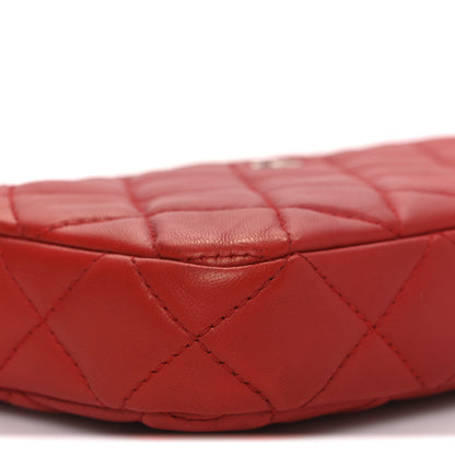 Chanel Lambskin Quilted Small Clutch With Chain Red 11 of 12