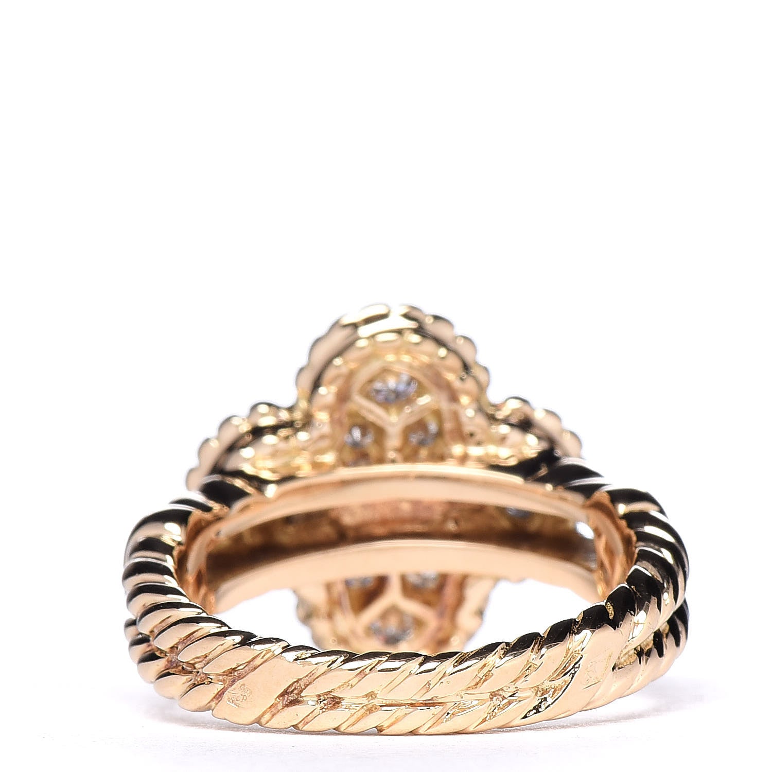 Van Cleef & Arpels 18K Yellow Gold Diamond Vintage Alhambra Ring 50 5.25 4 of 6
