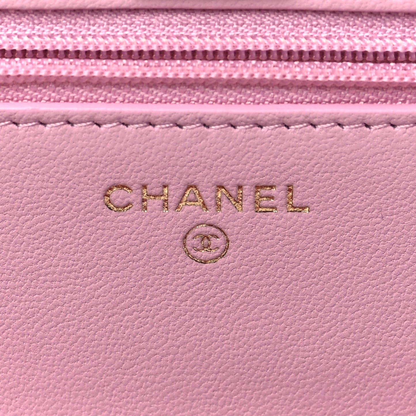 Lambskin Quilted Trendy CC Wallet On Chain WOC Pink