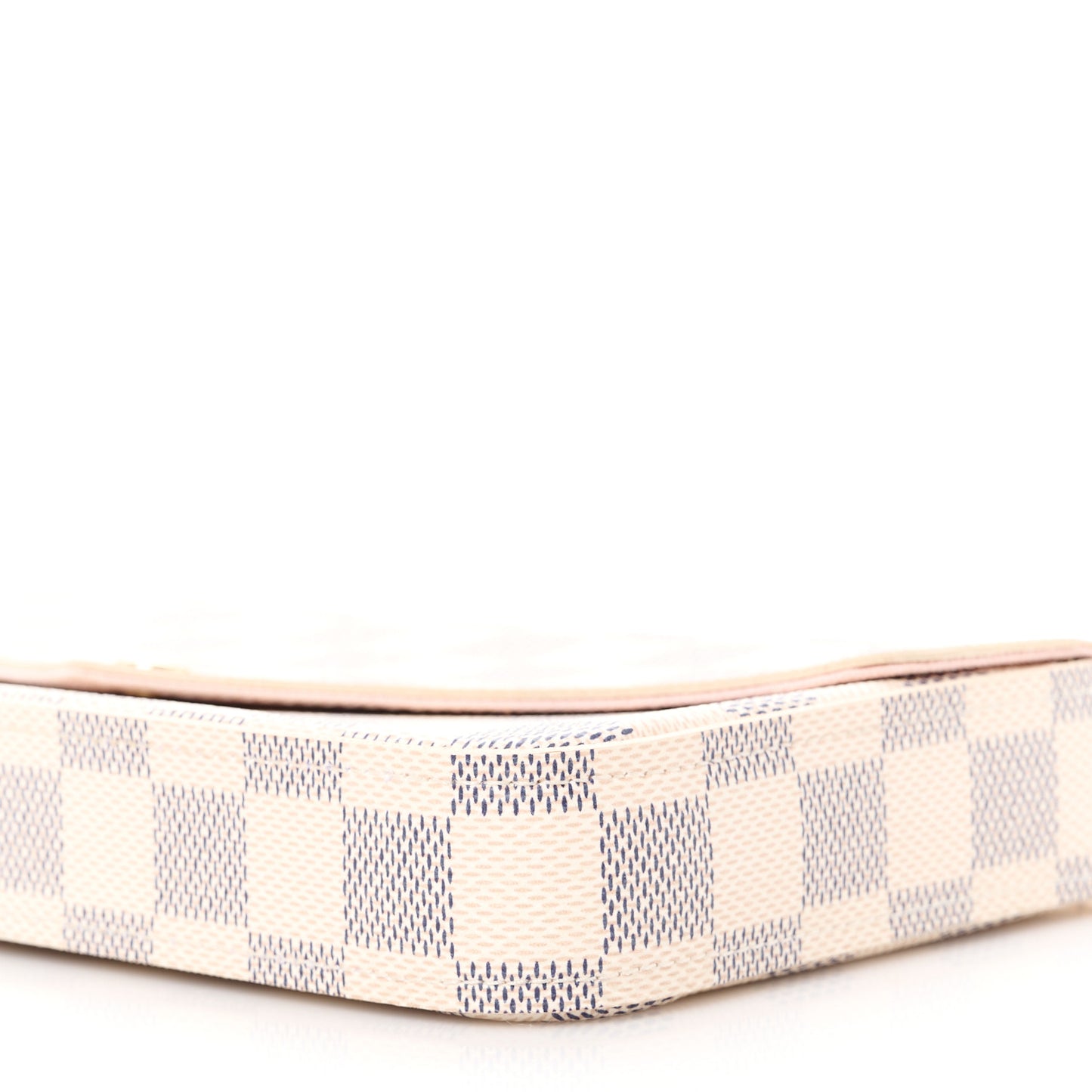 Damier Azur Pochette Felicie Chain Wallet Rose Ballerine
