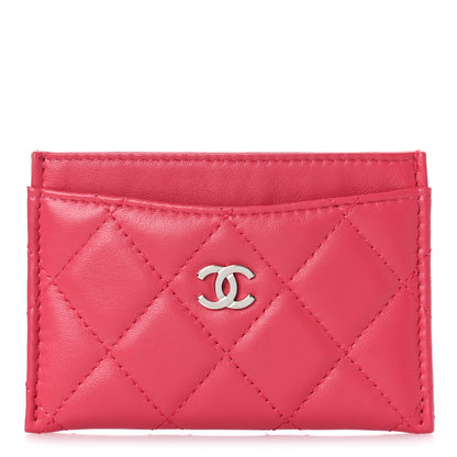 Chanel Lambskin Quilted Card Holder Pink 1 of 10