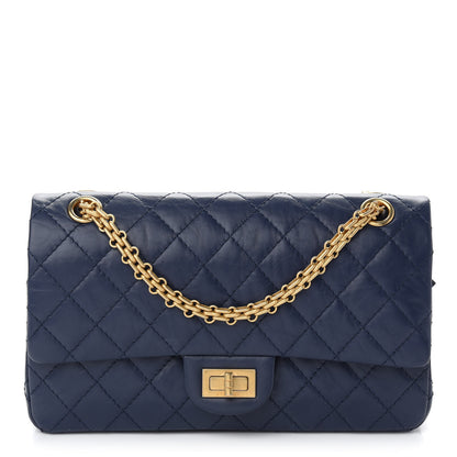 Chanel Aged Calfskin Quilted 2.55 Reissue 225 Flap Navy 1 of 8
