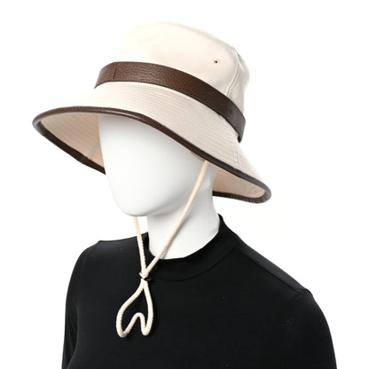 Gucci Cotton Textured Dollar Calfskin Bucket Hat XL Beige New Acero 2 of 8