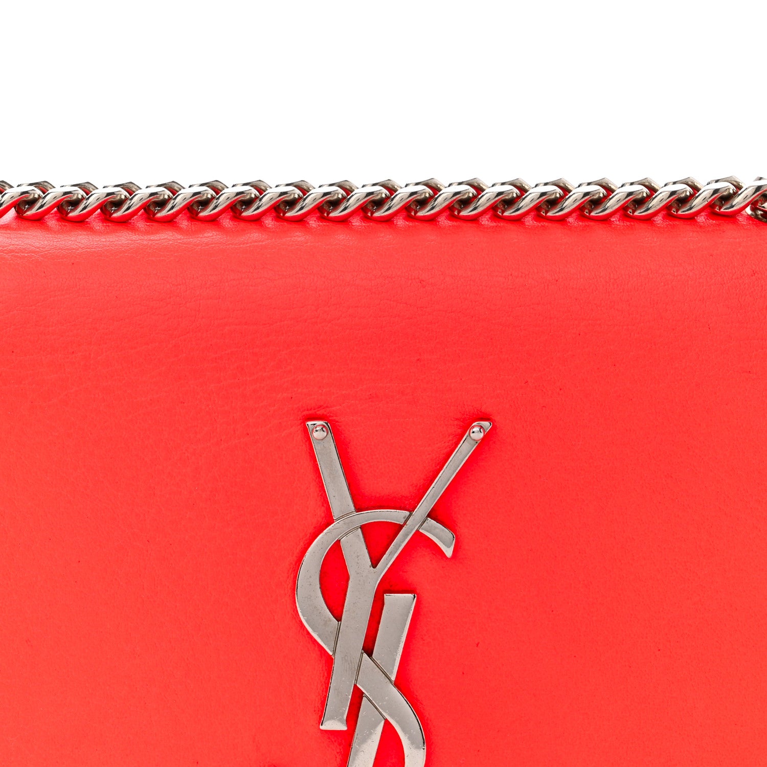 Saint Laurent Calfskin Monogram Small Kate Satchel Neon Orange 8 of 11