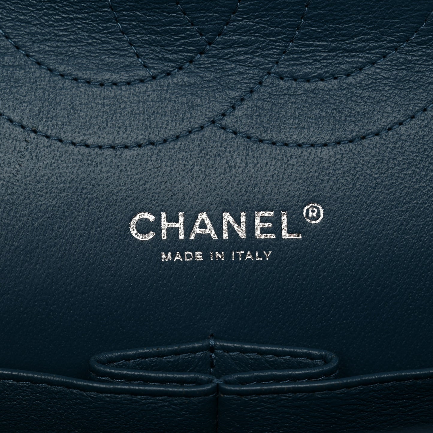 Metallic Caviar Quilted Jumbo Double Flap Dark Blue
