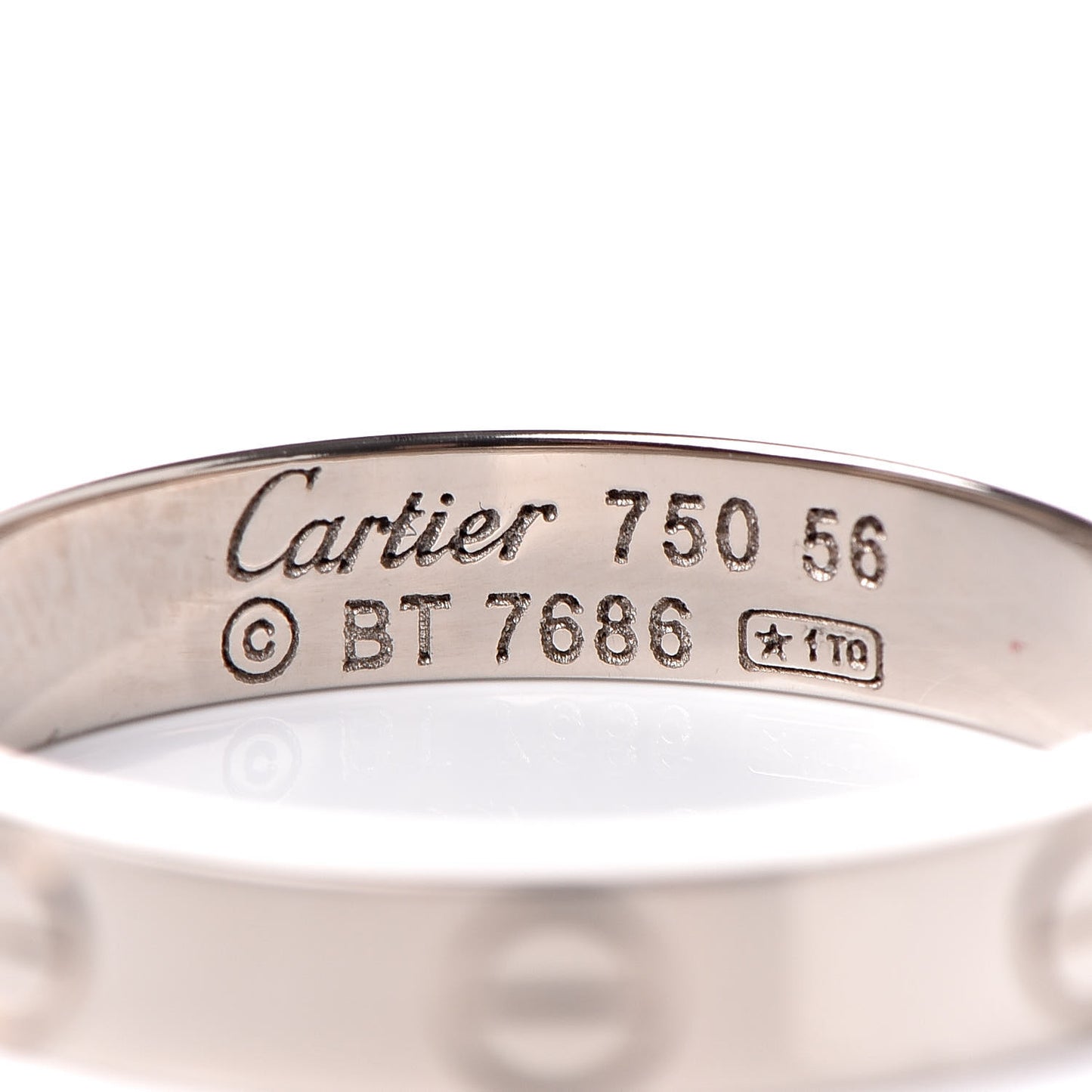 18K White Gold 3.5mm LOVE Wedding Band Ring 56 7.5