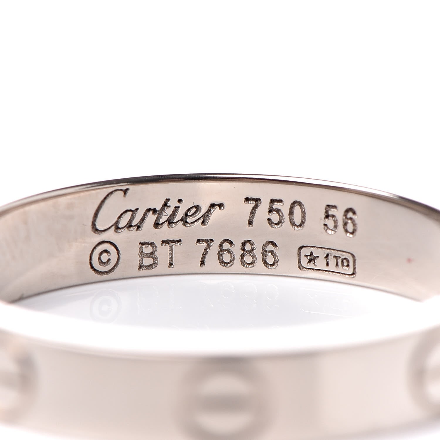 Cartier 18K White Gold 3.5mm LOVE Wedding Band Ring 56 7.5 4 of 4