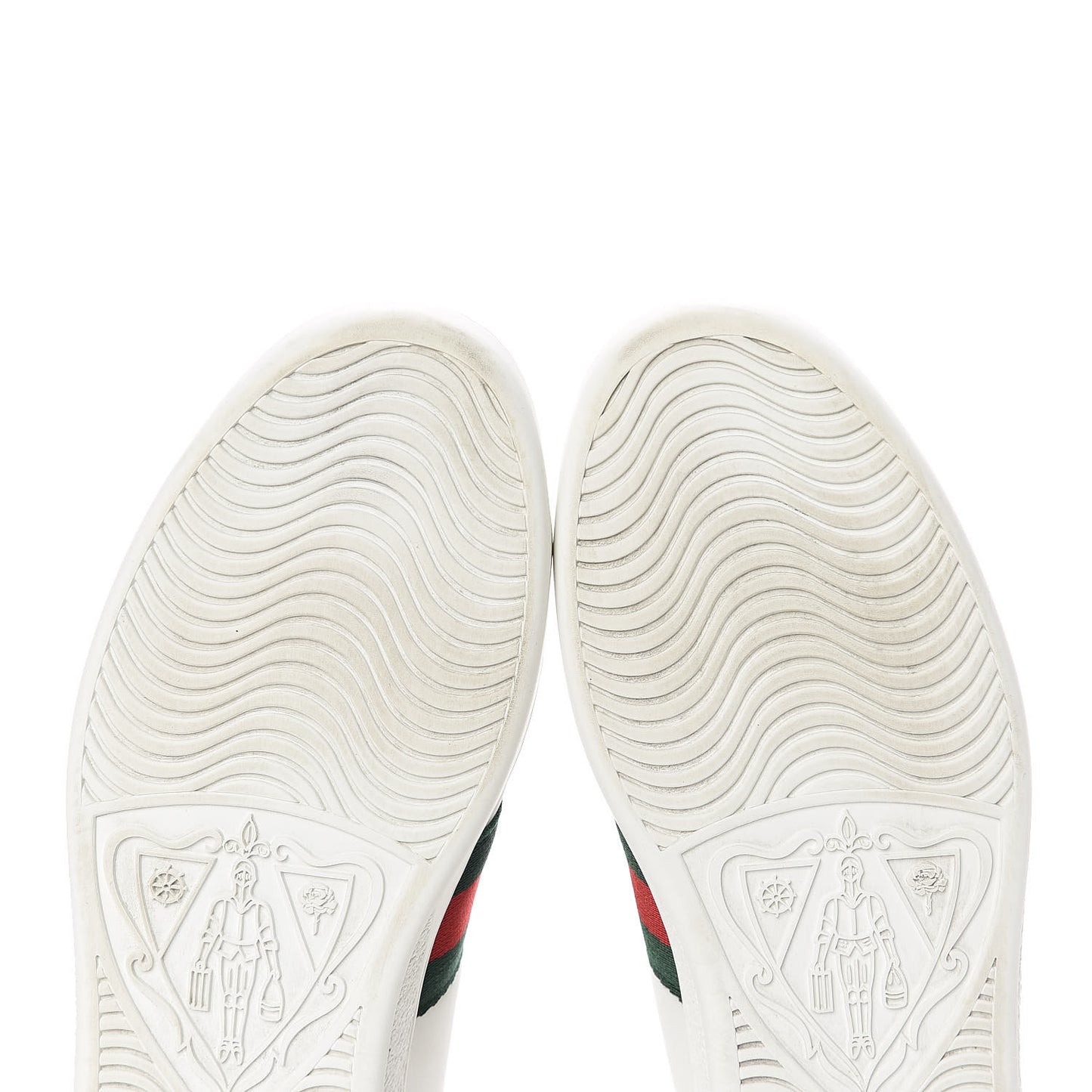 Calfskin Web Heart Embroidered Womens Ace Sneakers 37 White