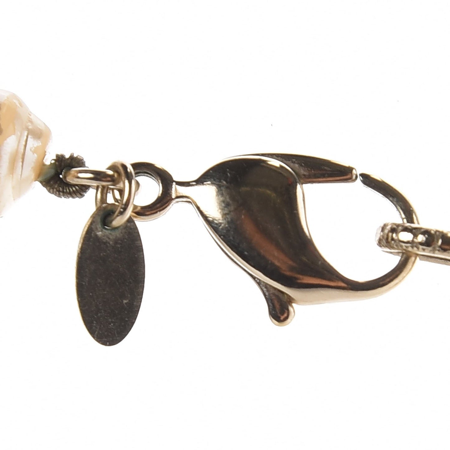 Pearl CC Short Necklace Gold