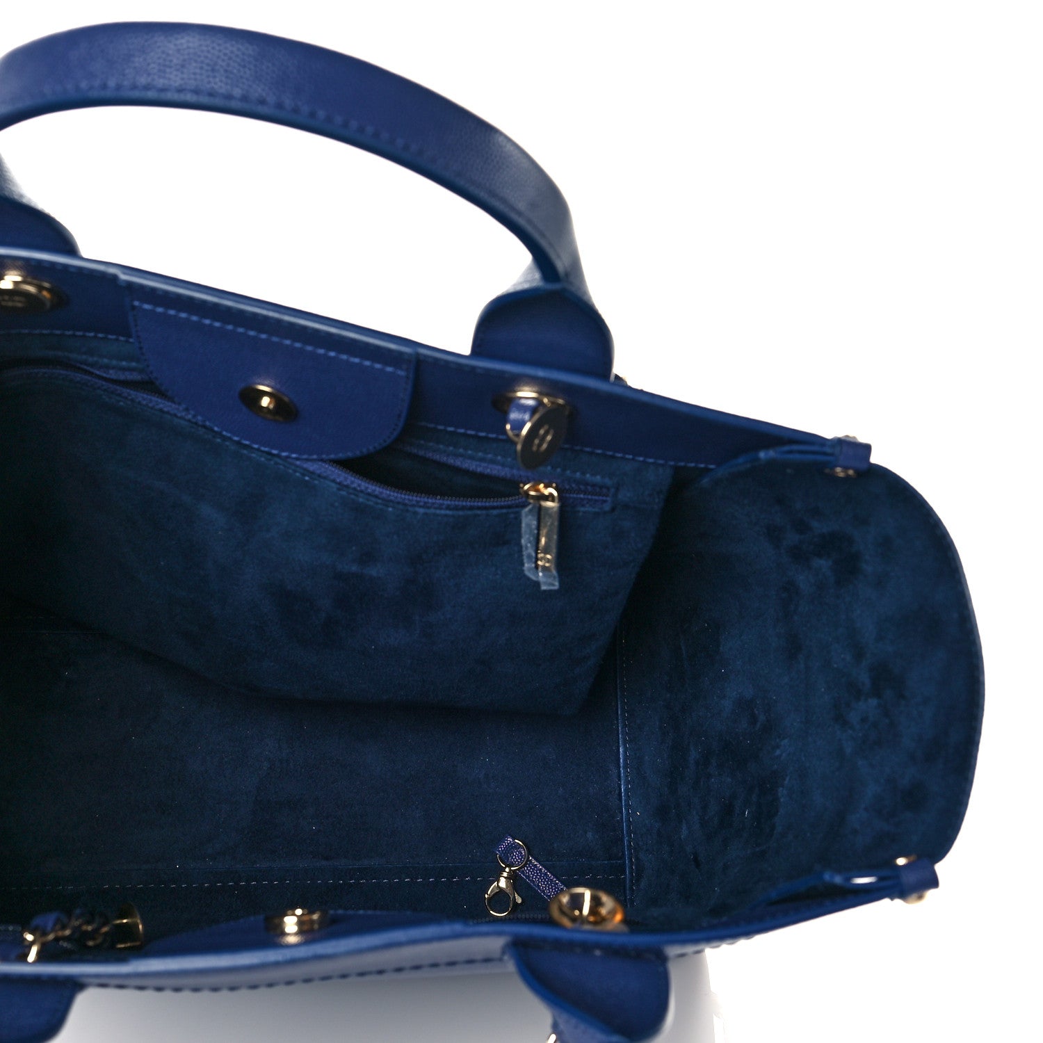 Chanel Caviar Small Studded Deauville Tote Navy 4 of 9