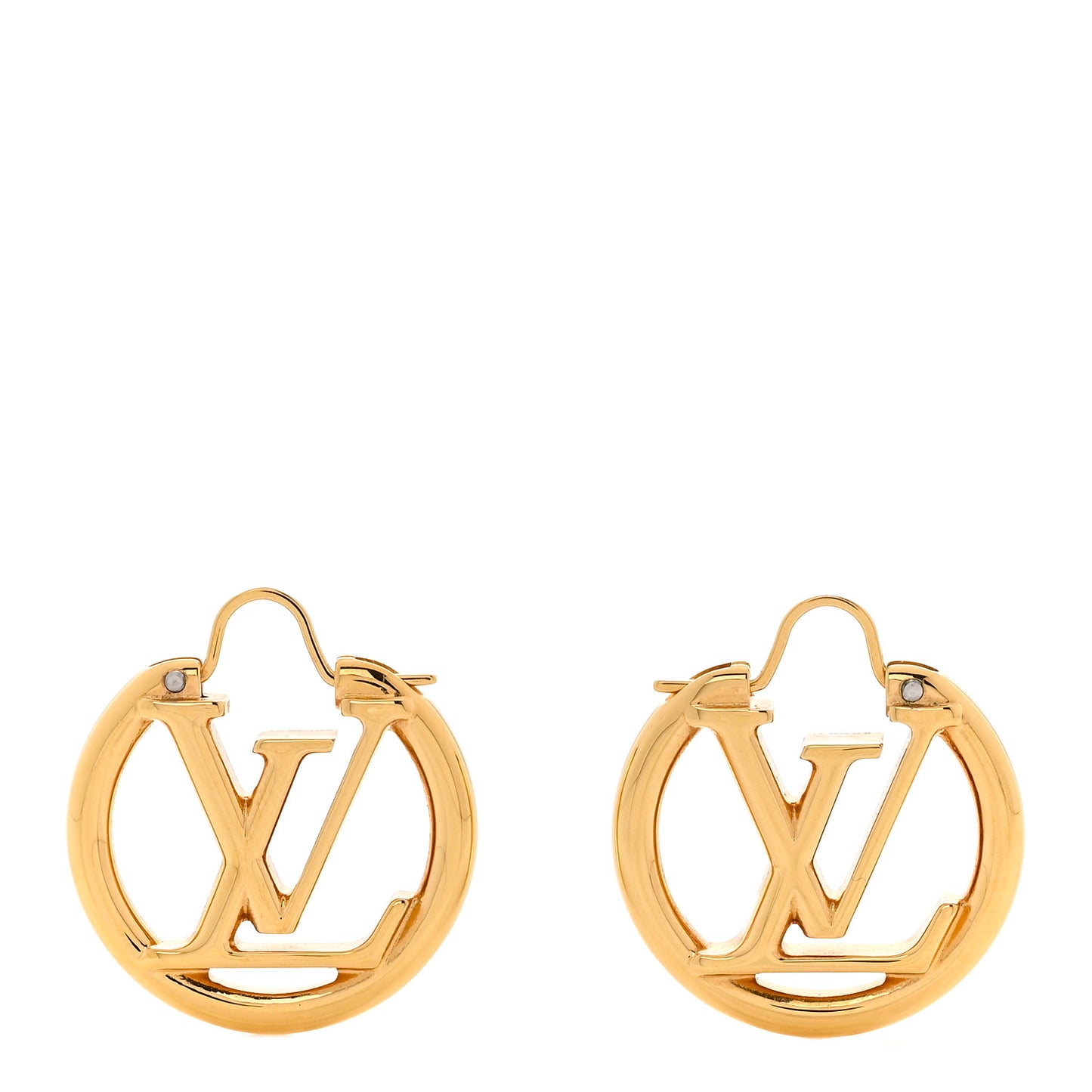 Metal Small Louise Hoop Earrings Gold