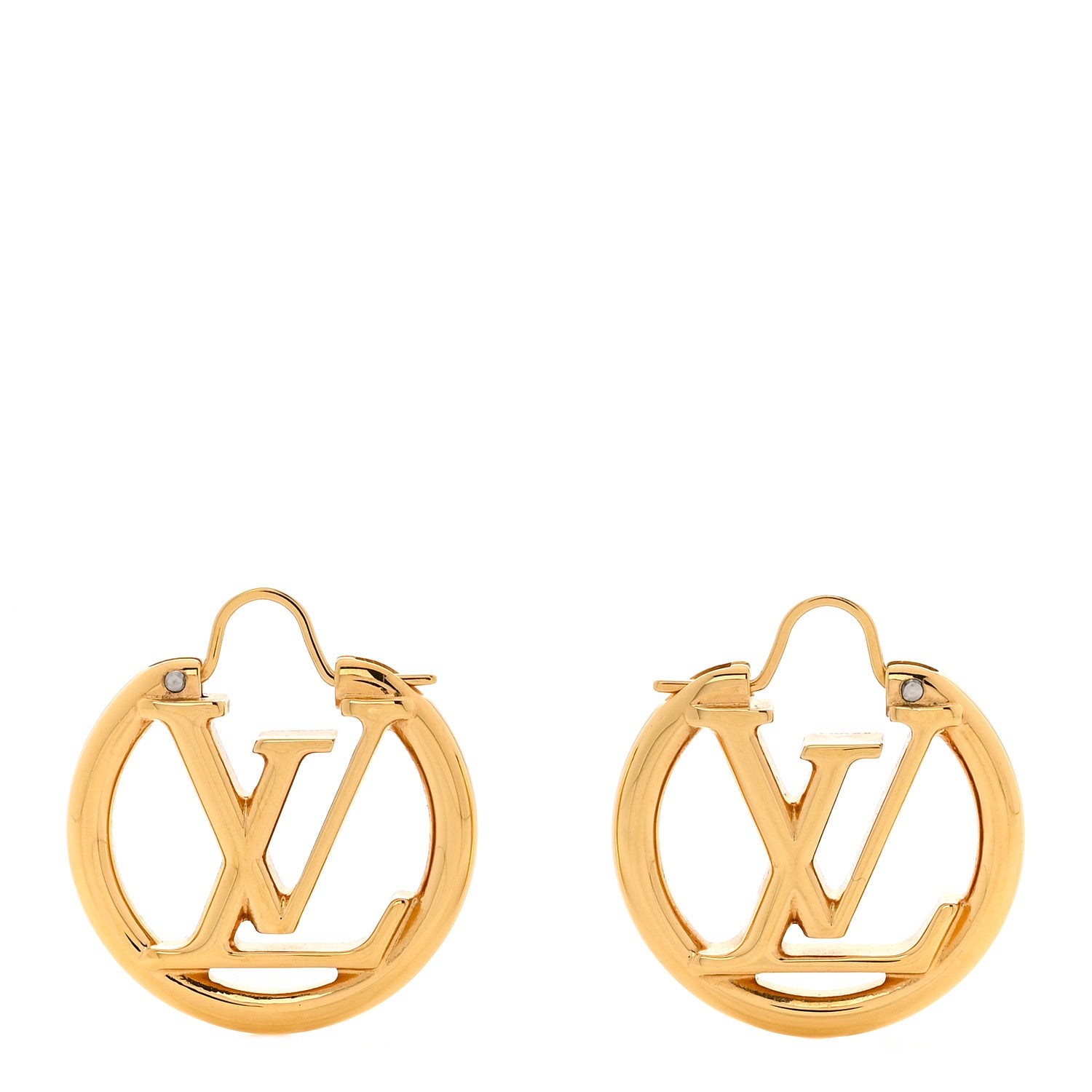 Louis Vuitton Metal Small Louise Hoop Earrings Gold 1 of 6
