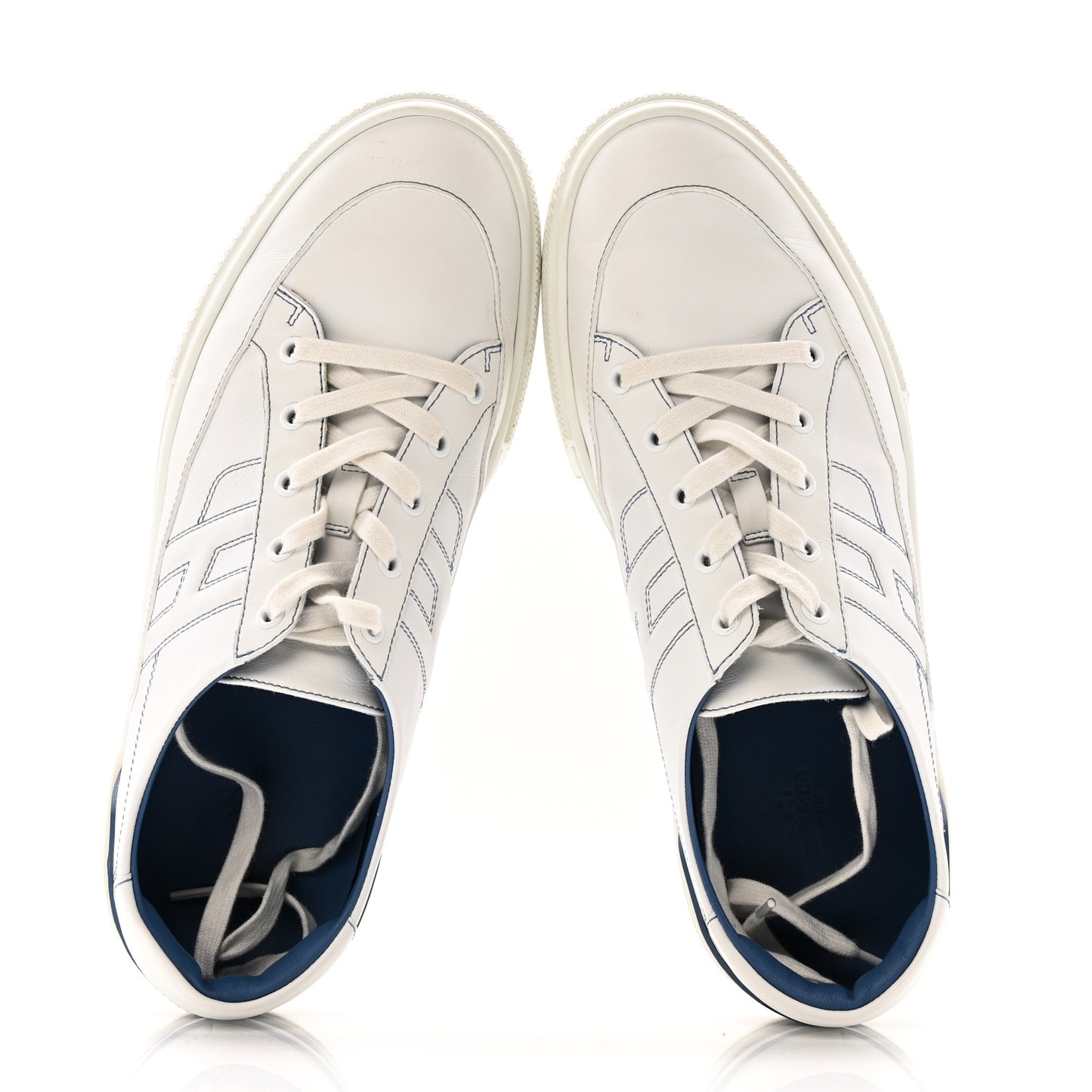 Calfskin Mens Deep Sneakers 44 White Bleu