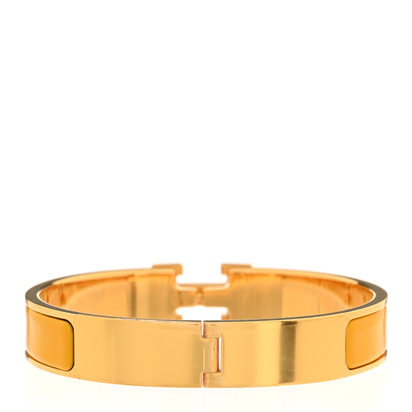 Enamel Narrow Clic Clac H Bracelet GM Jaune Madras