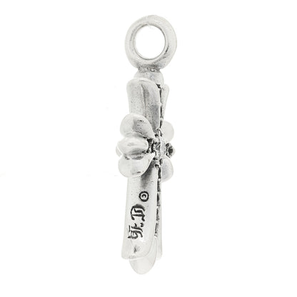 Chrome Hearts Sterling Silver Diamond CH Tiny Cross Pave Pendant 5 of 5