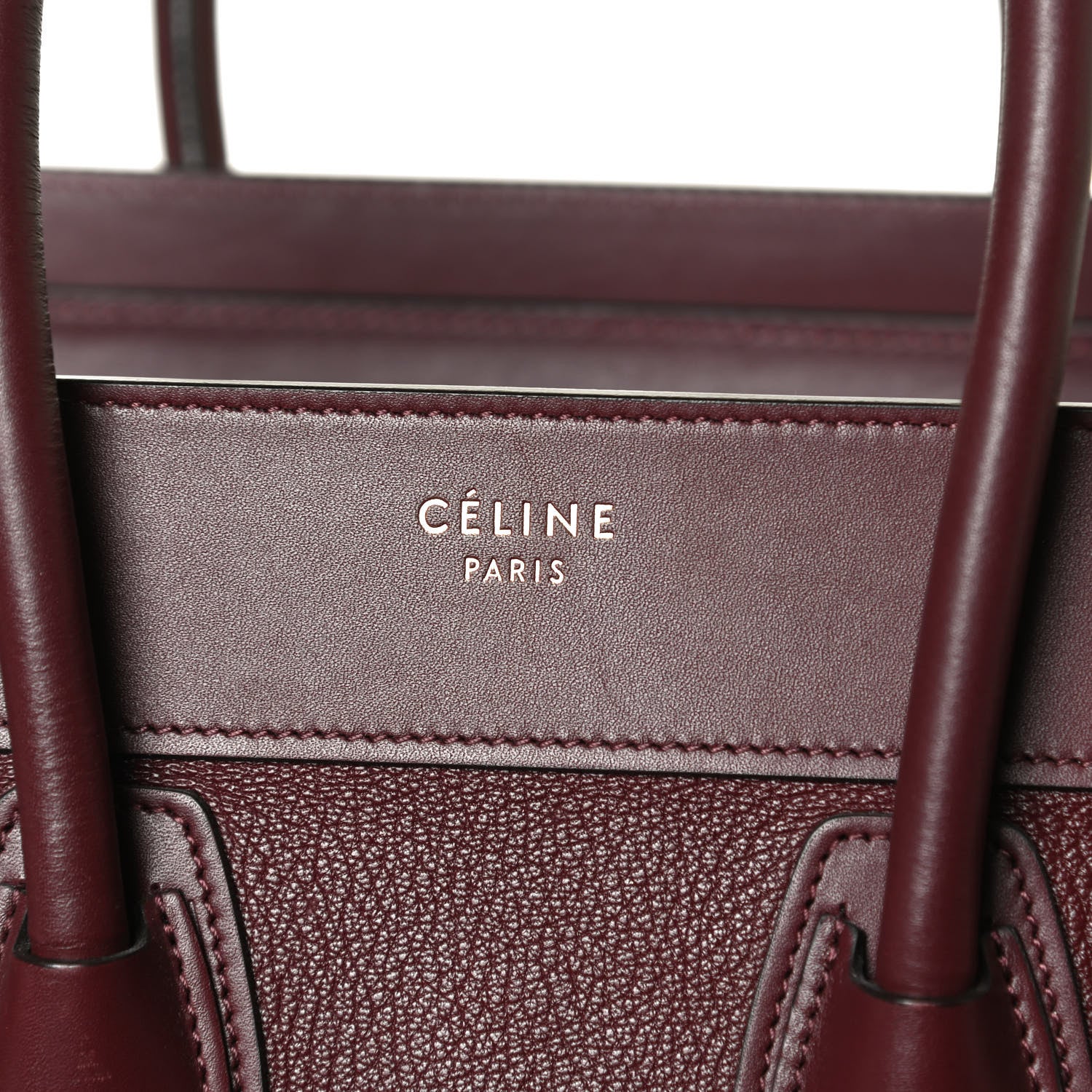 Celine Goatskin Calfskin Micro Luggage Burgundy 6 of 11