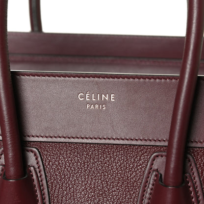 Celine Goatskin Calfskin Micro Luggage Burgundy 6 of 11