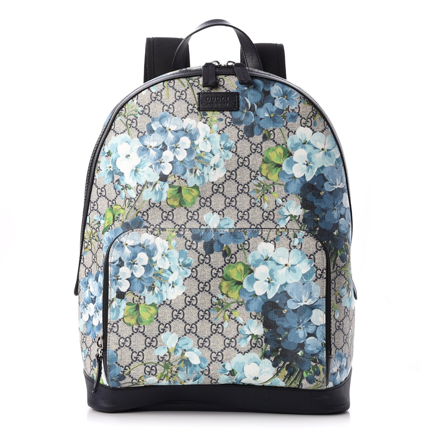 GG Supreme Monogram Blooms Medium Day Backpack Beige Blue Navy