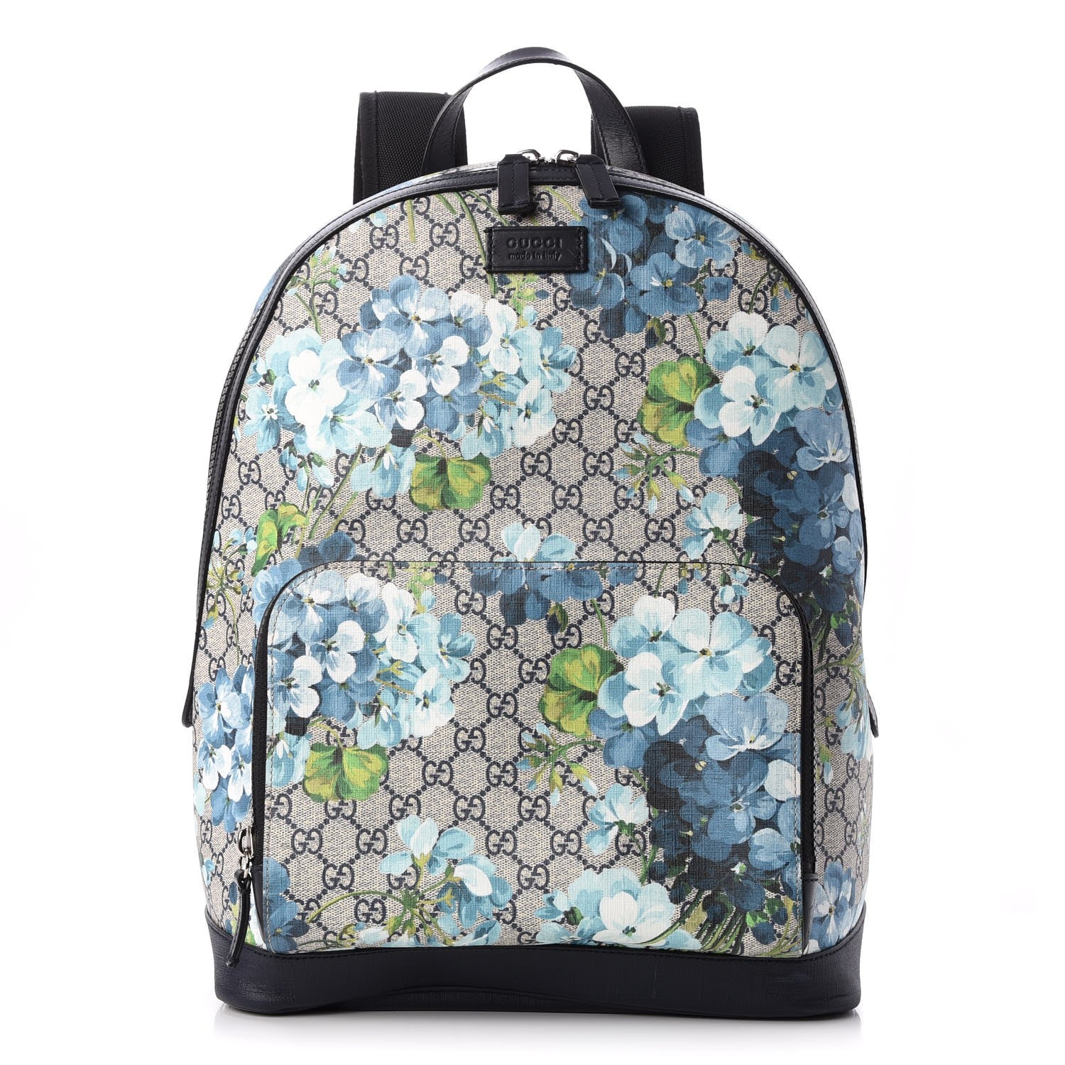 Gucci GG Supreme Monogram Blooms Medium Day Backpack Beige Blue Navy 1 of 9
