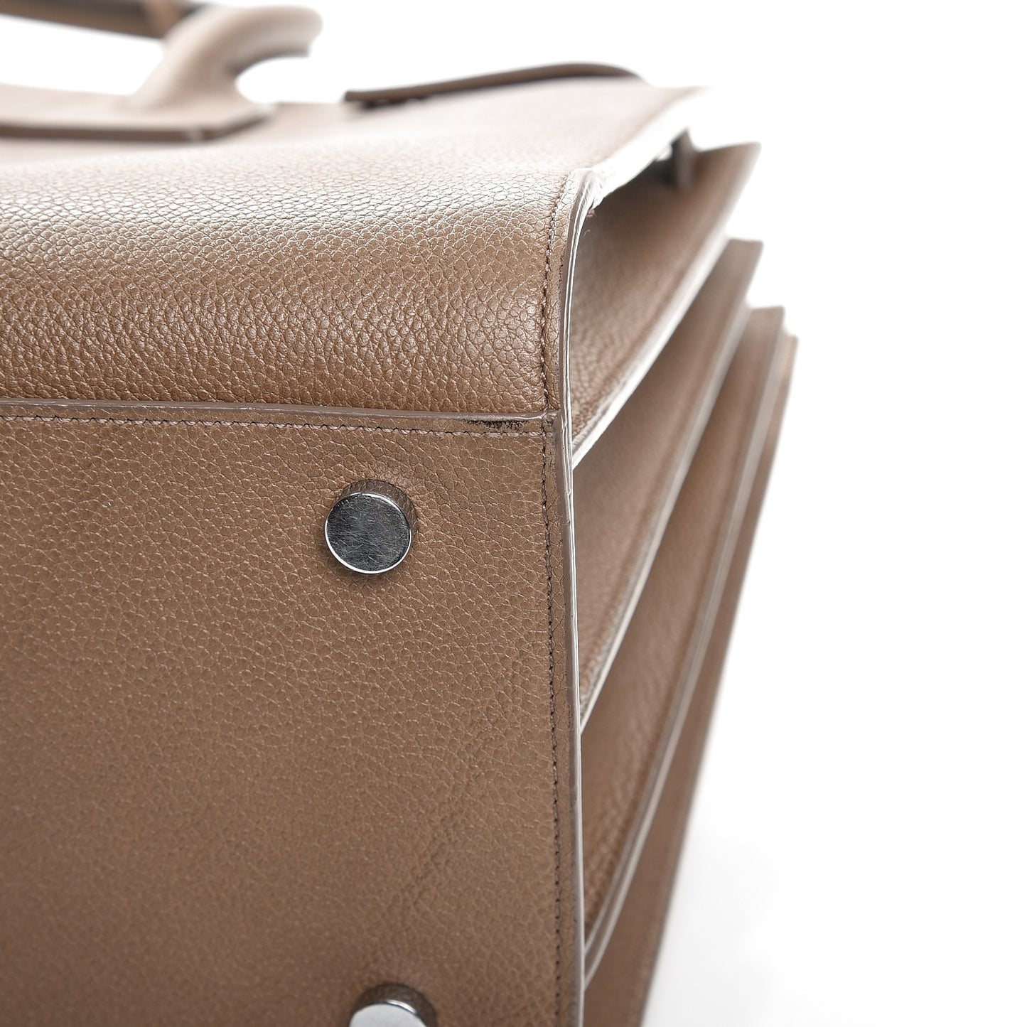 Grained Calfskin Small Sac De Jour Dark Beige