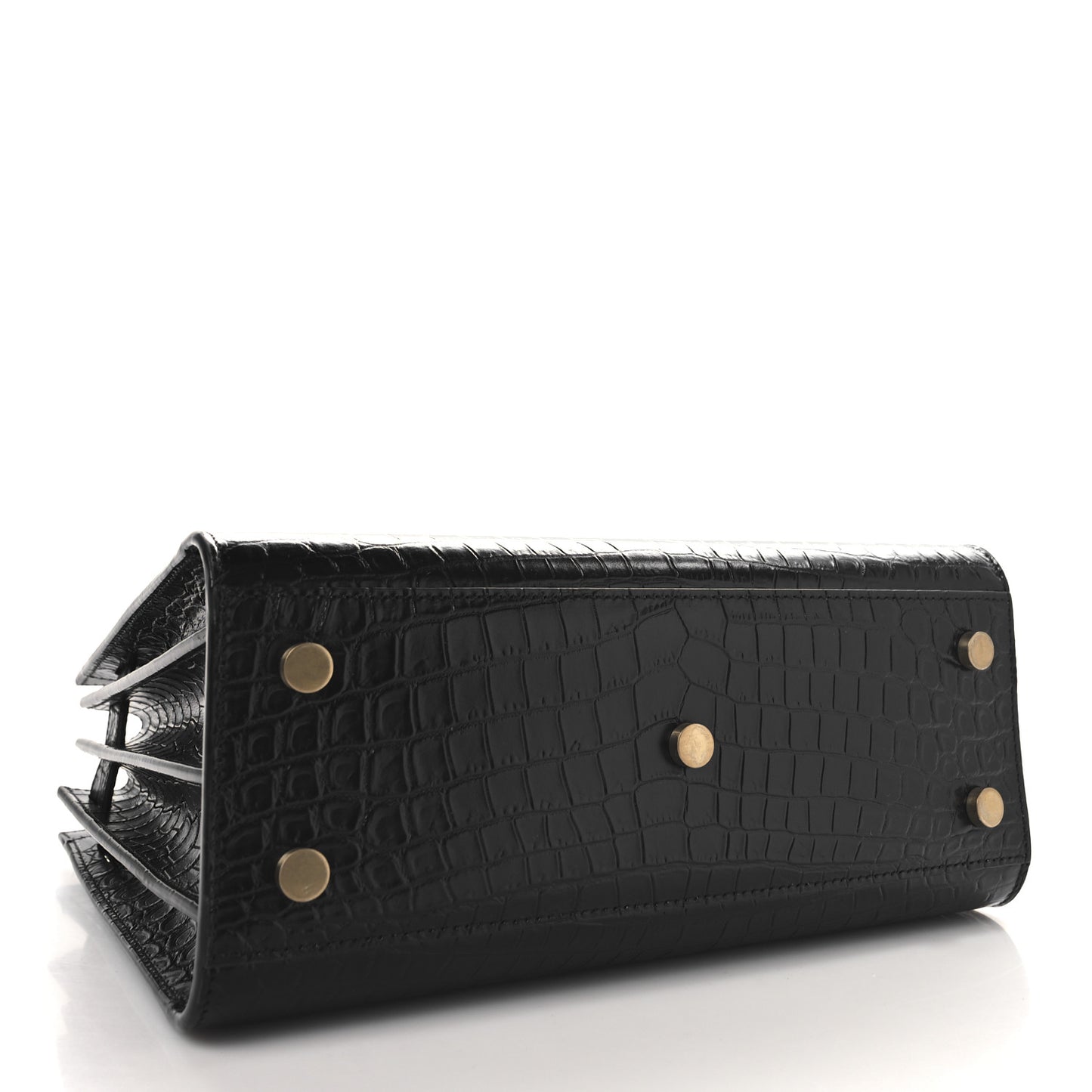 Calfskin Crocodile Embossed Baby Sac De Jour Black