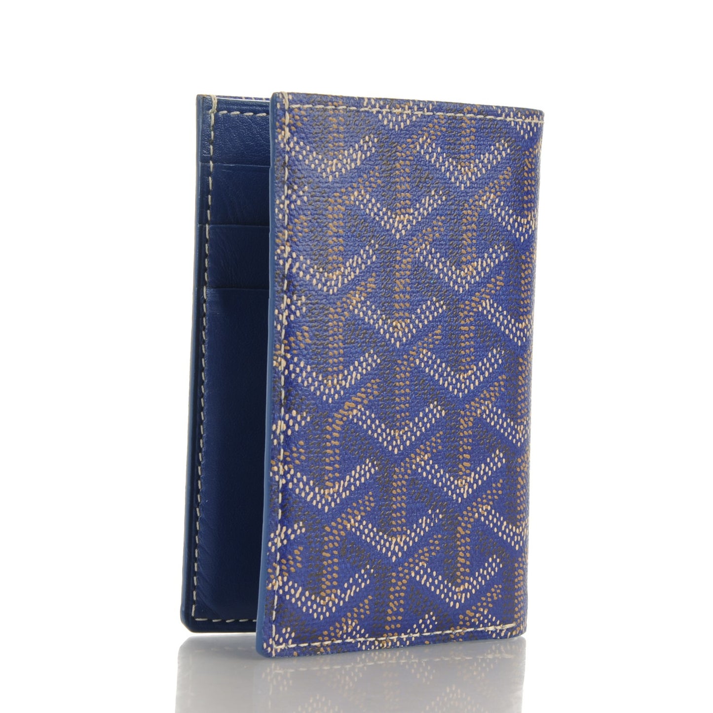 Goyardine Saint Marc Folding Card Case Navy