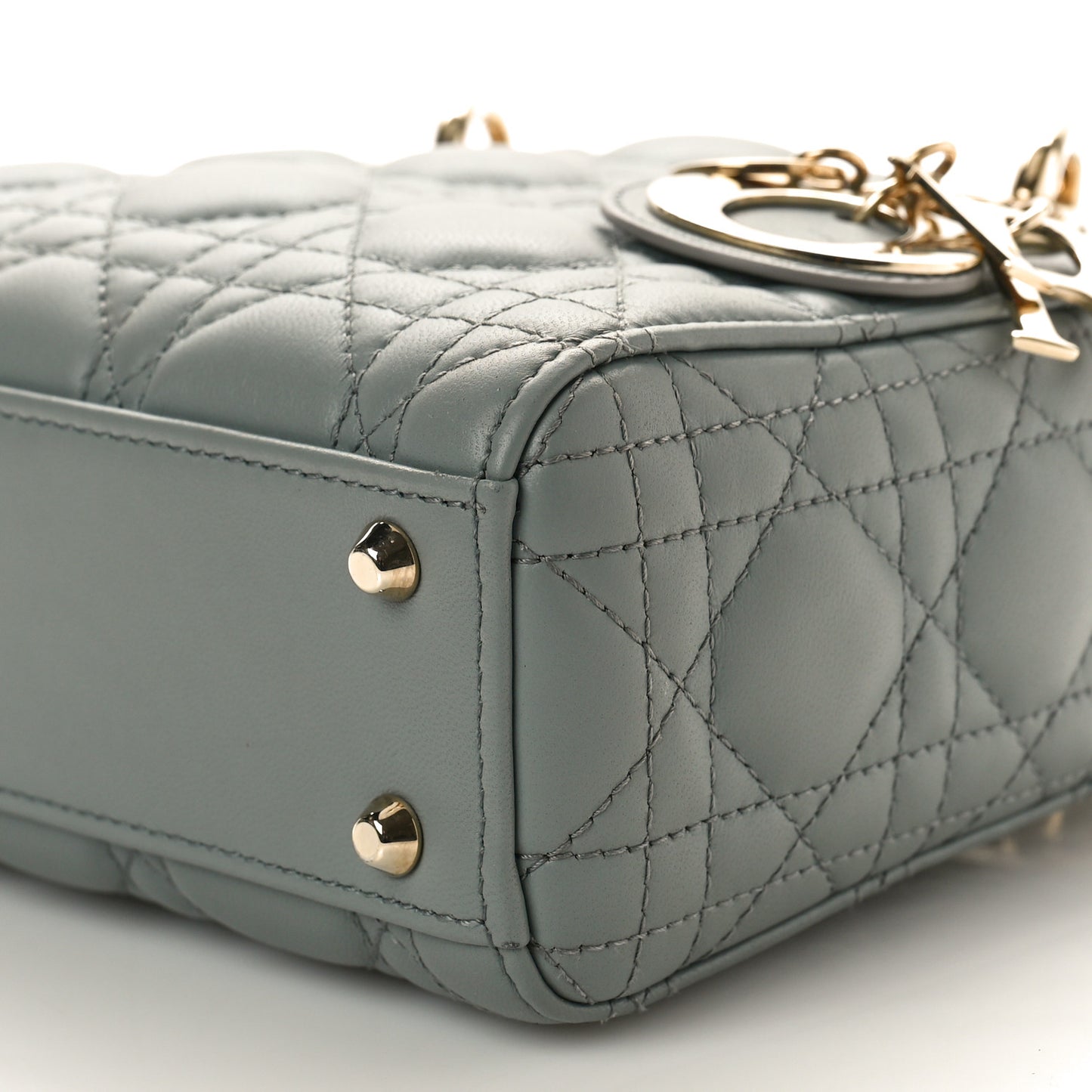 Lambskin Cannage Mini Lady Dior Grey