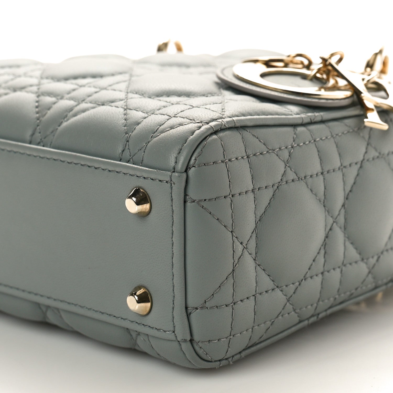 Christian Dior Lambskin Cannage Mini Lady Dior Grey 9 of 9