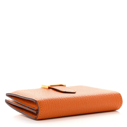 Hermes Chevre Mysore Mini Bearn Wallet Orange 4 of 9