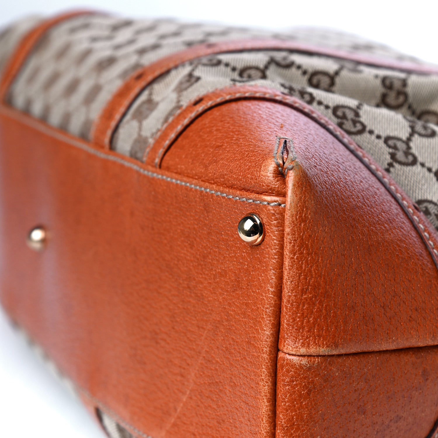 Gucci Monogram Horsebit Large Glam Shoulder Bag Brown 10 of 14