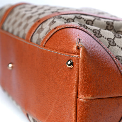 Gucci Monogram Horsebit Large Glam Shoulder Bag Brown 10 of 14