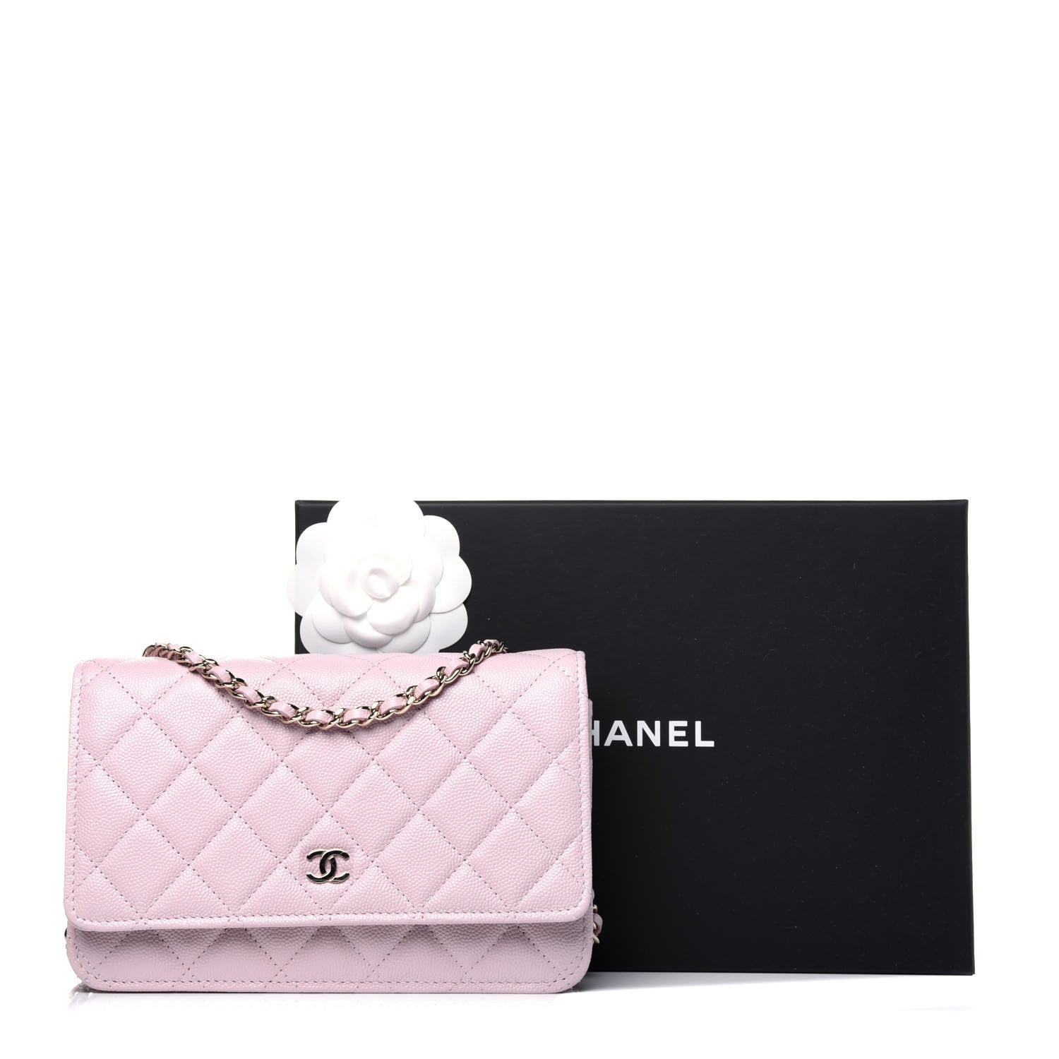 Chanel Caviar Quilted Wallet On Chain WOC Light Pink 18 of 18