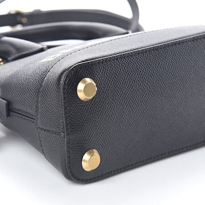Balenciaga Signature Grained Calfskin XXS Ville Top Handle Bag Black White 8 of 9