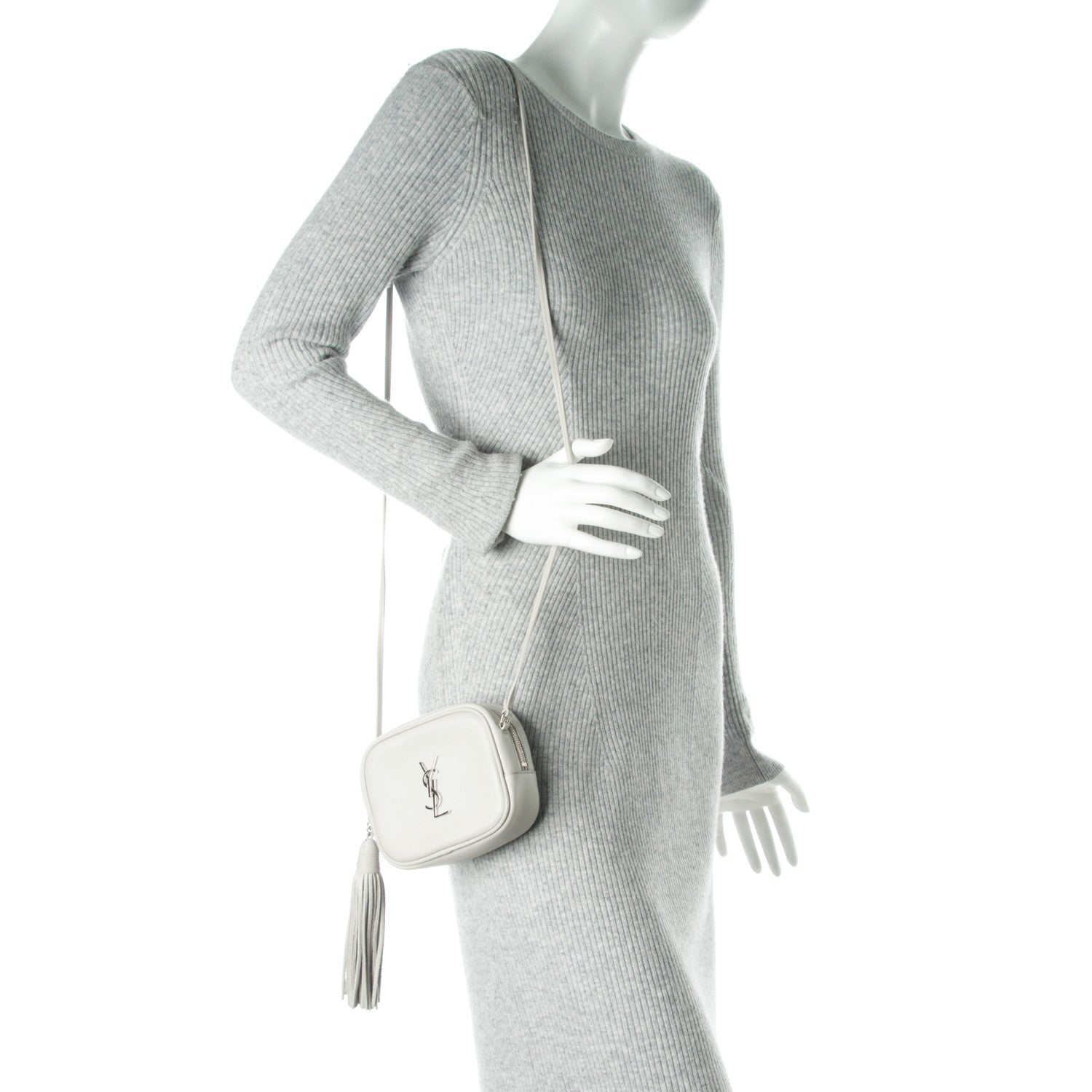 Saint Laurent Nappa Monogram Blogger Bag Gris Perle 2 of 7