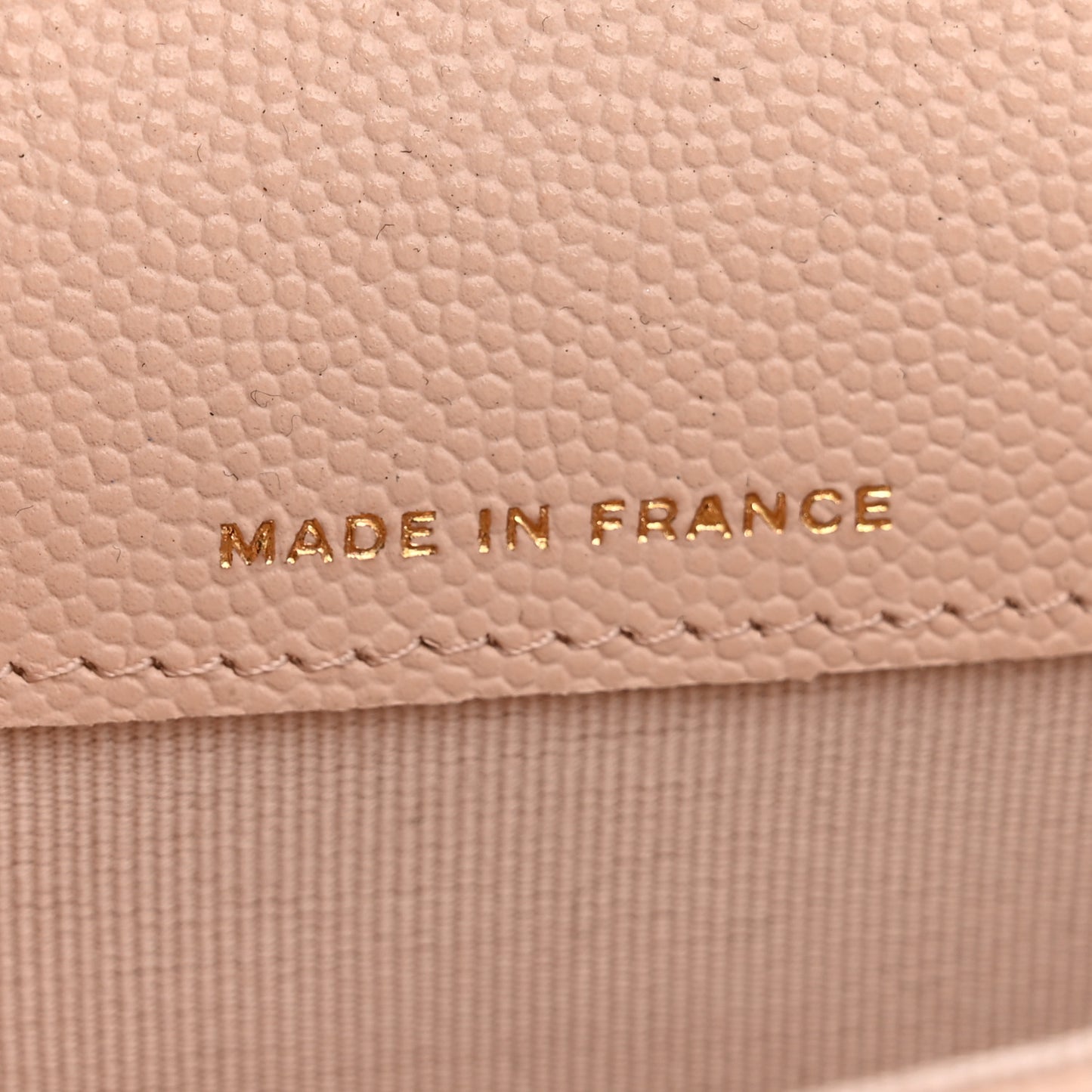 Caviar Quilted Flap Card Holder Wallet Light Beige