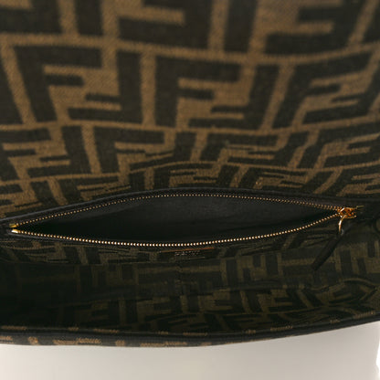 Fendi Fabric Jacquard FF 1974 Medium Baguette Tobacco Moro Black 5 of 10