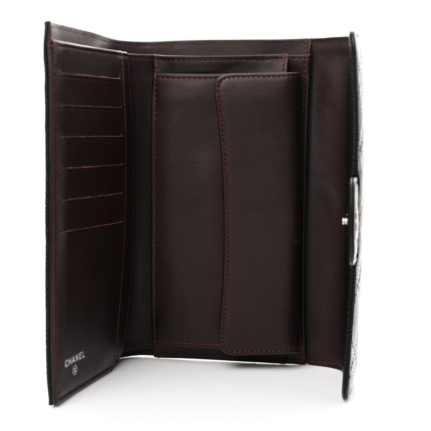 Caviar Quilted Large Flap Wallet Black
