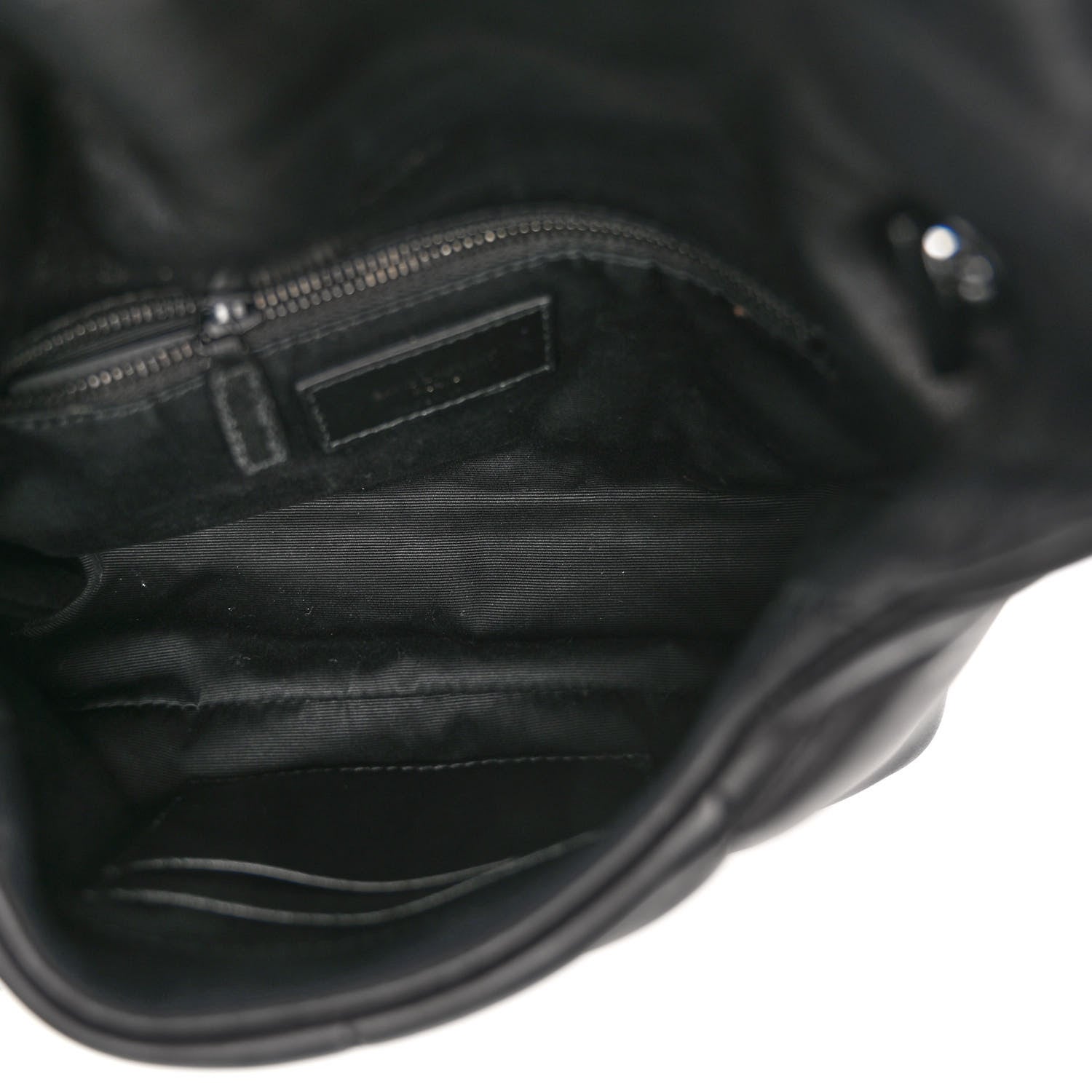 Saint Laurent Lambskin Quilted Toy Loulou Puffer Monogram Chain Satchel Black 5 of 10