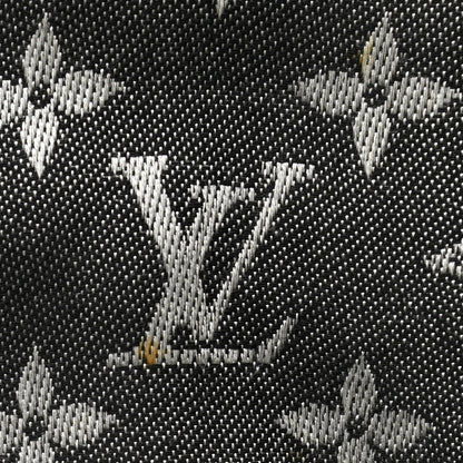Louis Vuitton Wool Silk Monogram Denim Shawl Black 4 of 4