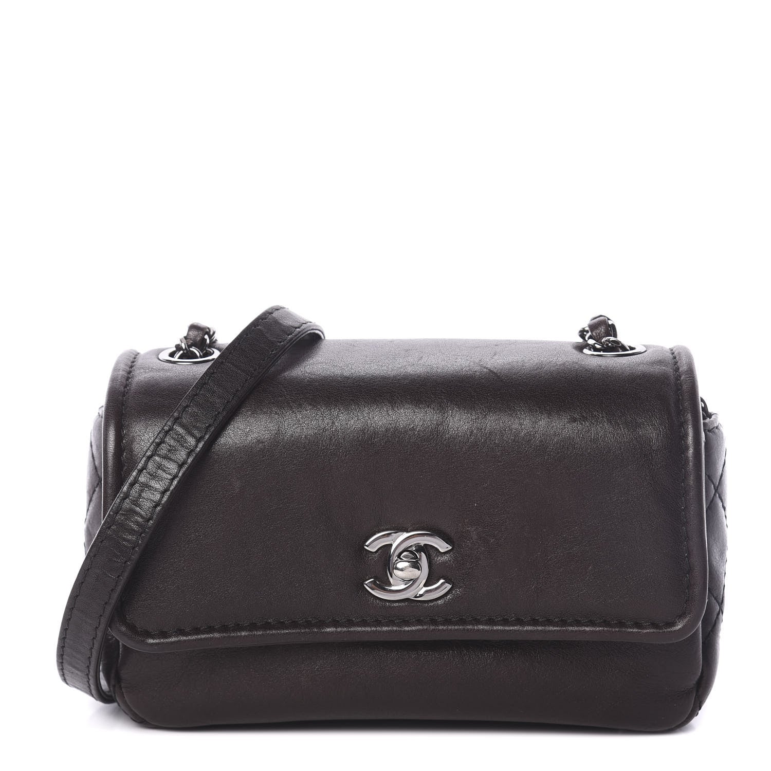 Chanel Calfskin Mini Flap Bag Dark Brown 1 of 8