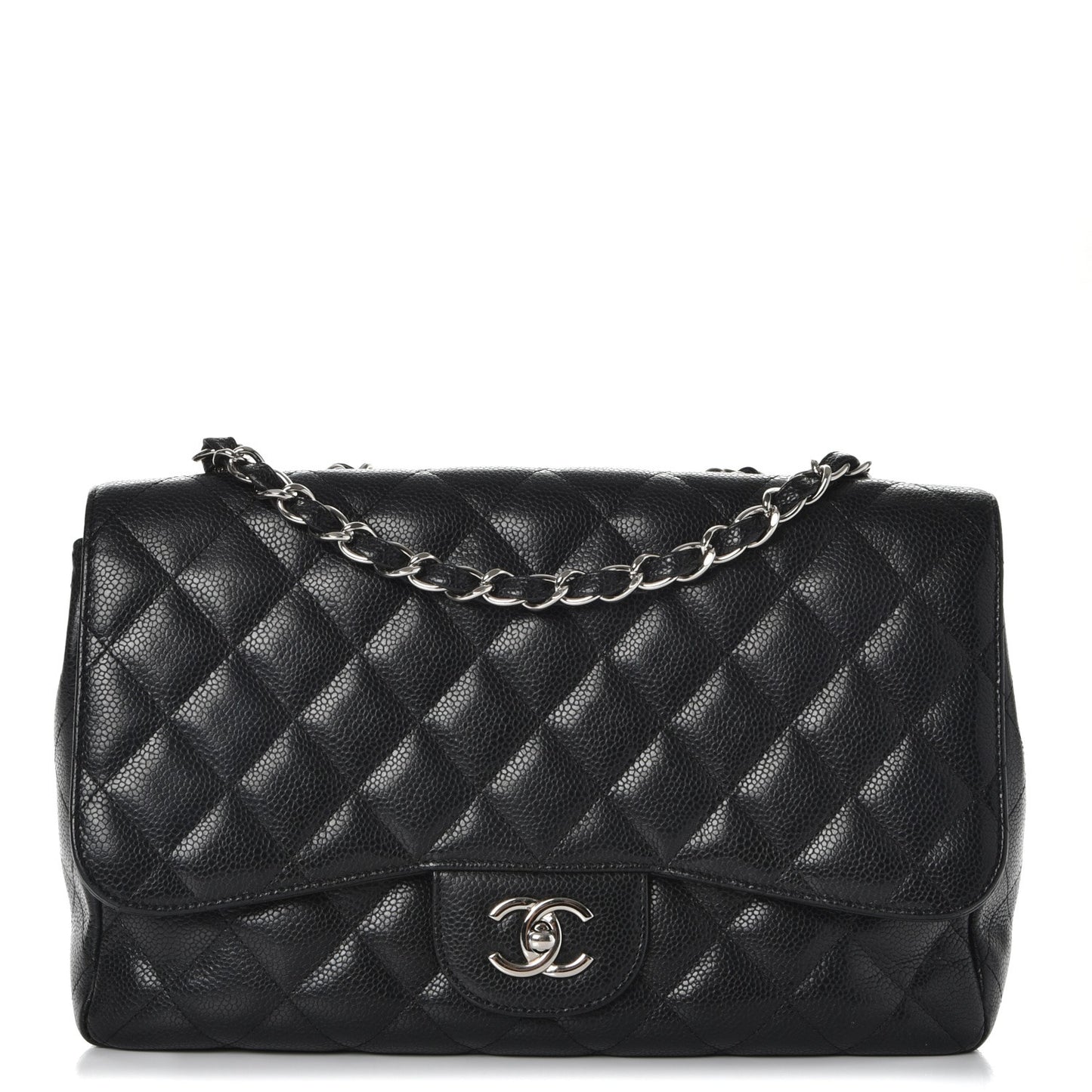 Caviar Quilted Jumbo Single Flap Black