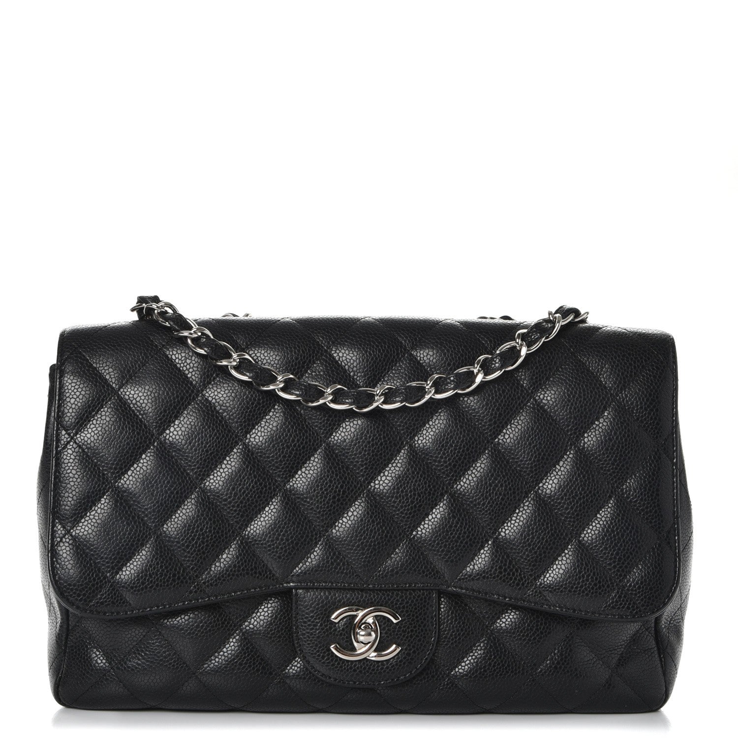 Chanel Caviar Quilted Jumbo Single Flap Black 1 of 10