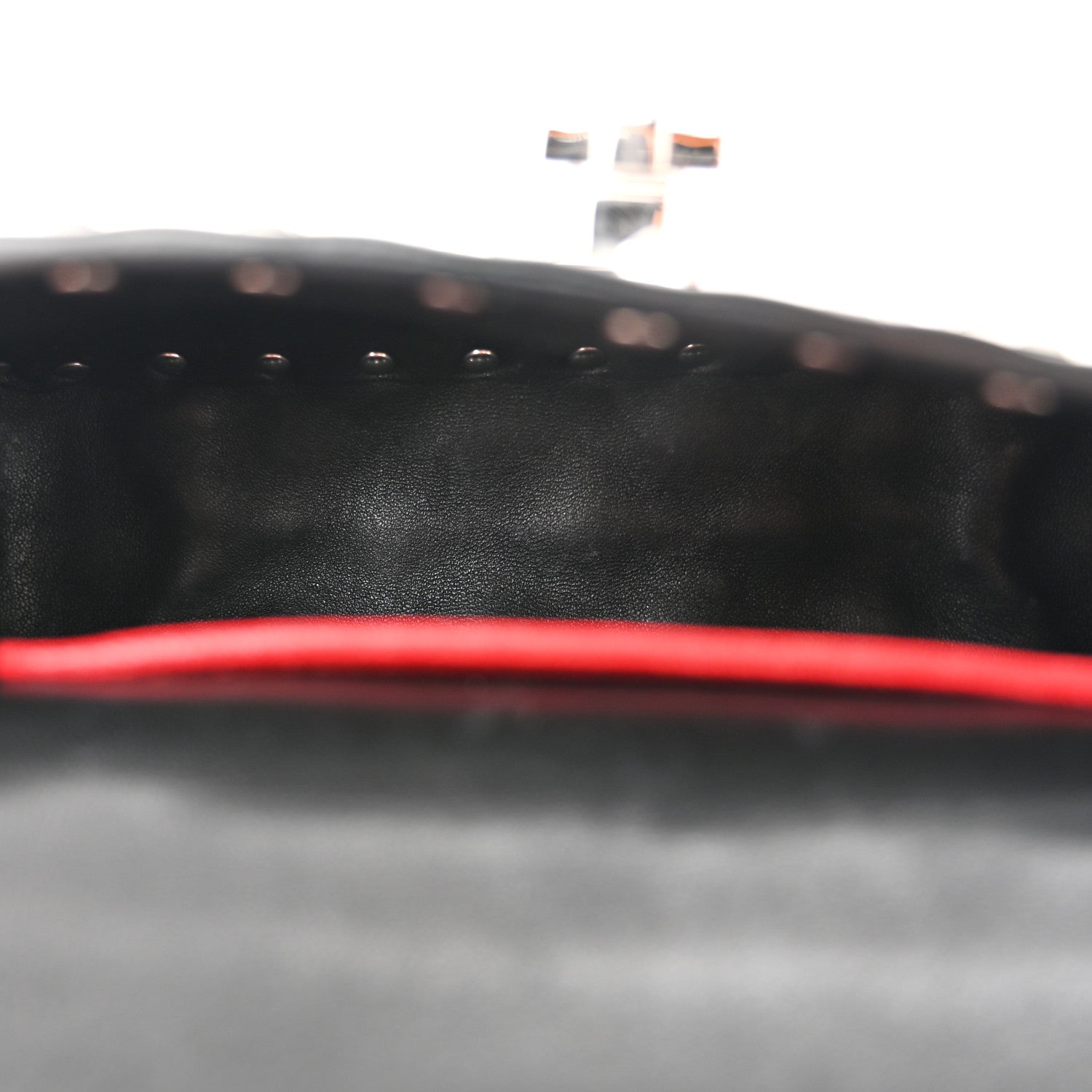 Valentino Garavani Metallic Patent Quilted Small Rockstud Spike Shoulder Bag Silver 5 of 9