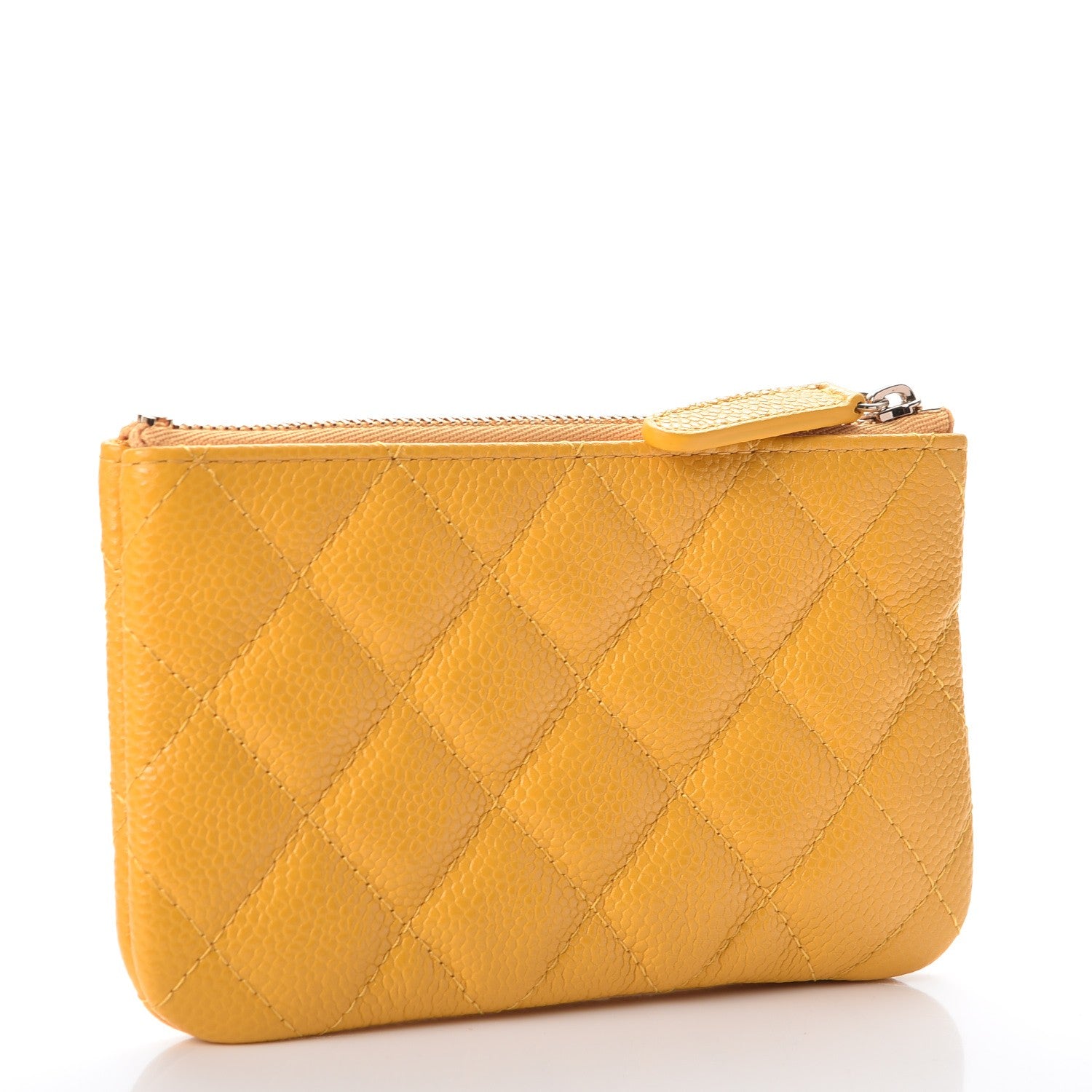 Chanel Caviar Quilted Small Cosmetic Case Yellow 3 of 8