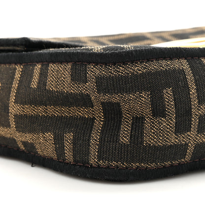 Fendi Fabric Jacquard FF 1974 Mini Baguette Tobacco Moro Black 9 of 10